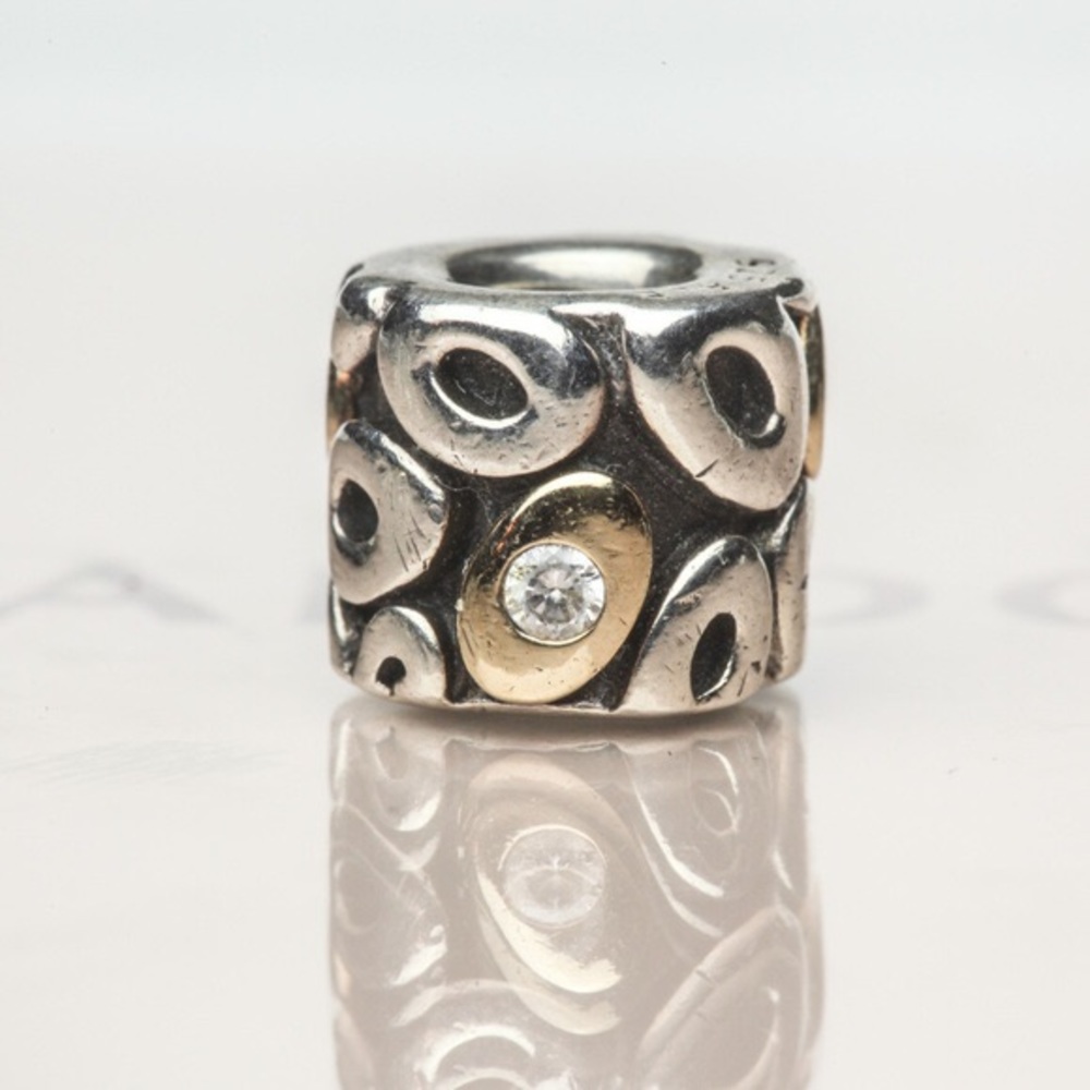 Pandora “oh my!” Sterling silver and 14K gold charm. RETIRED